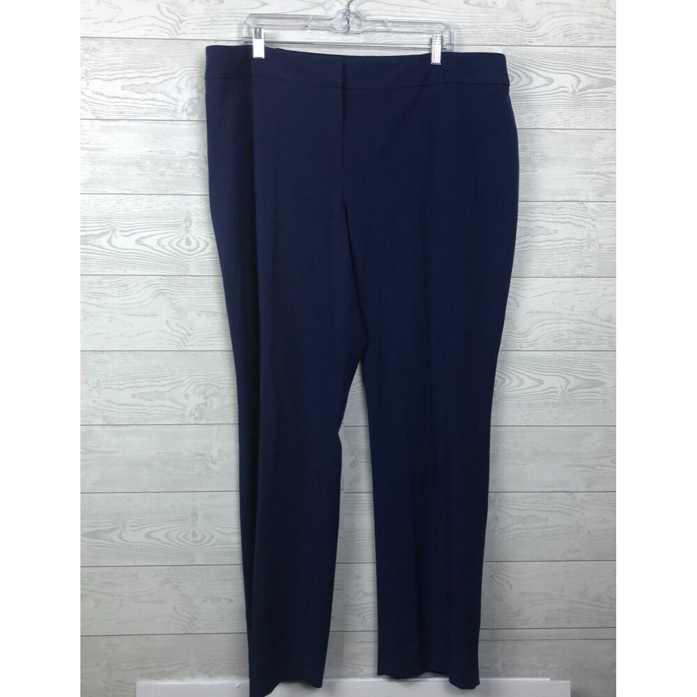 Nine West Women's Size 20W Flat Front Dress Pants Trousers Solid Blue